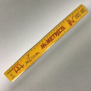 Vintage McDonald’s Ruler McMetrics Metal Collectable Yellow Red